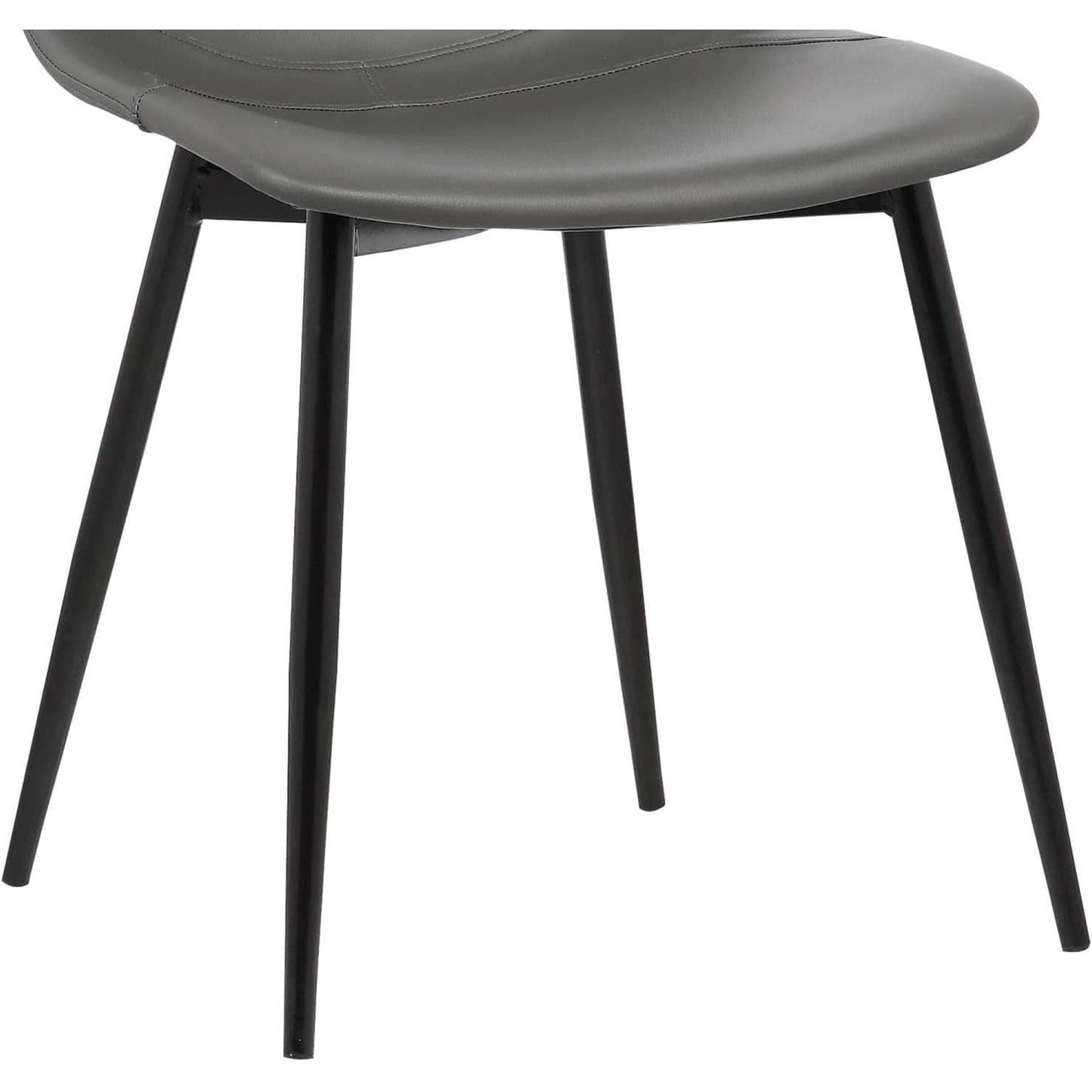 Monte Dining Chair Gray Faux Leather Upholstered Model