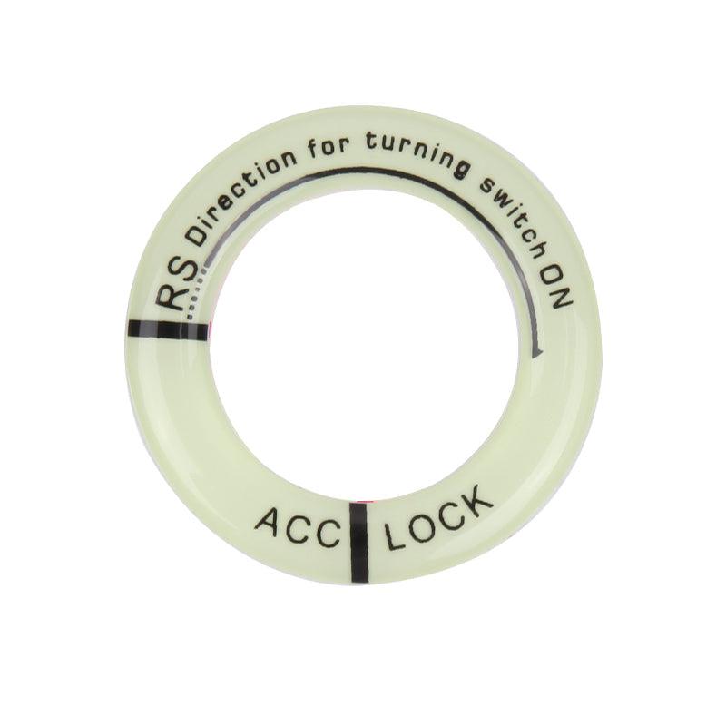 3D Key Ring Sticker Engine Start Push Button Switch Ring Cover Trim Luminous Ignition Switch Cover Car Styling Circle Light Decoration for Auto Motorcycle Universal Ignition Start Stop Button Luminous Ring Cover Trim Compatible