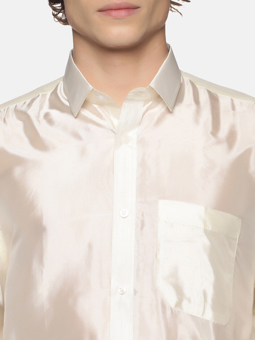 Sethukrishna Men Cream-Coloured Solid Dhoti