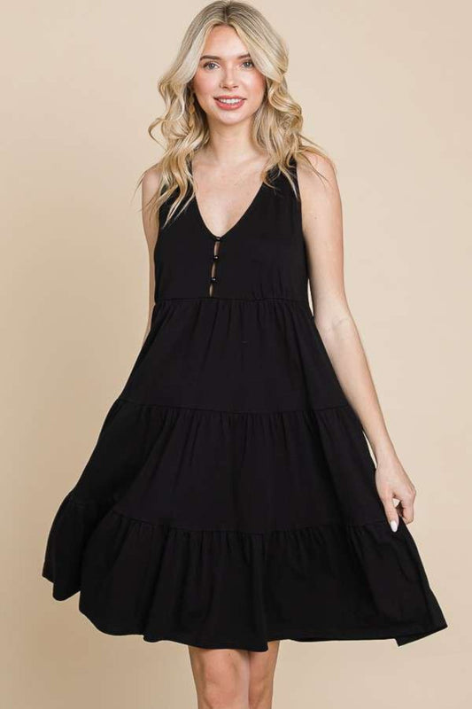 Racerback Tiered Tank Dress For Women – Chic Racerback Tank Dress, Stylish Tiered Tank Dress, Flattering Racerback Dress, Feminine Tiered Dress, Comfortable Tank Dress, Flowing Racerback Dress, Versatile Tank Dress