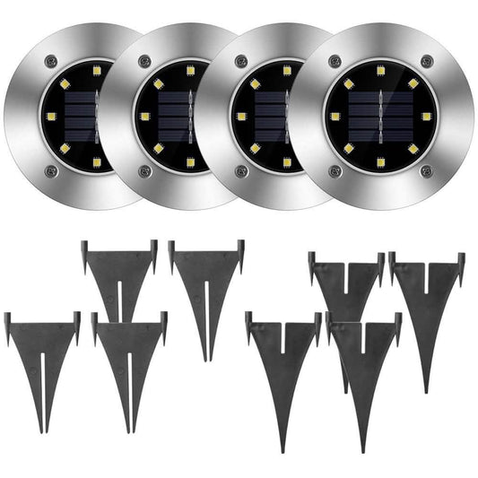 4-Pieces: Solar Waterproof Ground Light