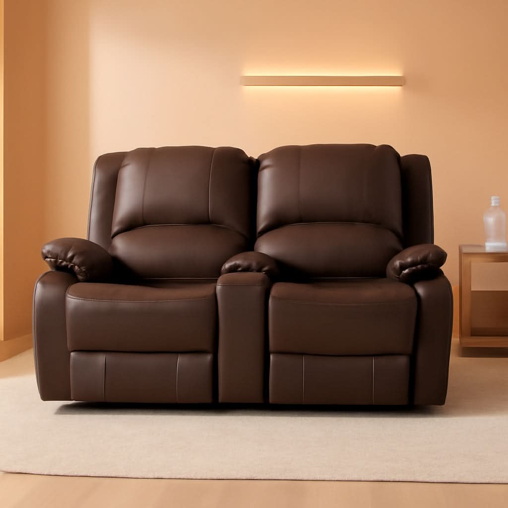 67 Inch Powered RV Wall Hugger Recliner Sofa Mahogany