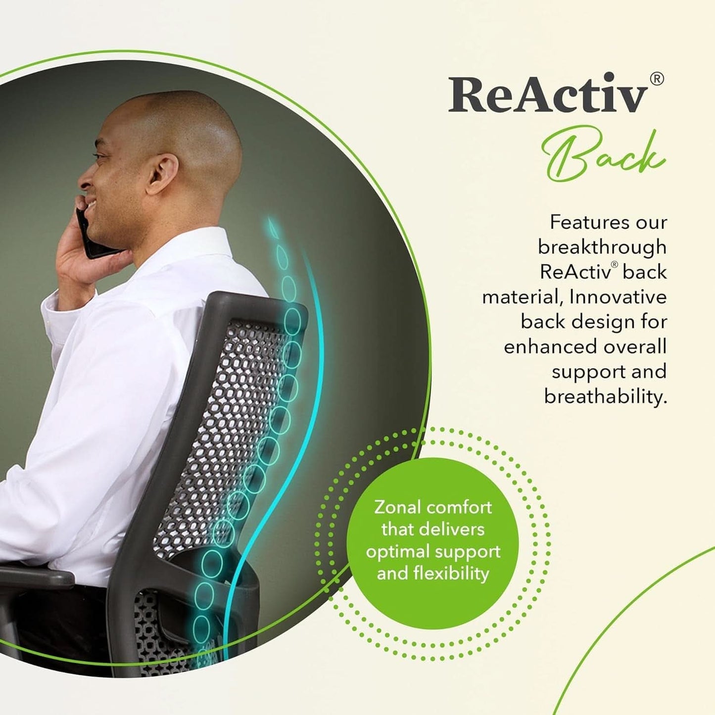 Ignition 2.0 Reactiv Ergonomic Office Chair With Lumbar Support Blue