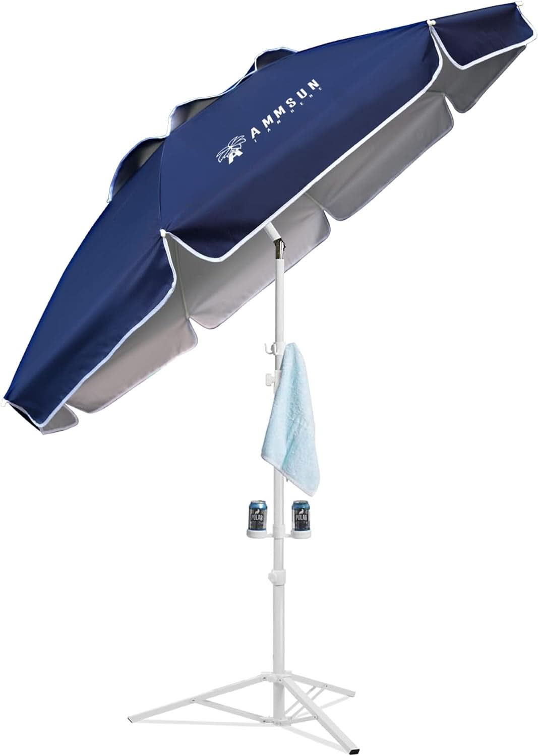 Six Point Five Foot Portable Shade Umbrella With Stand