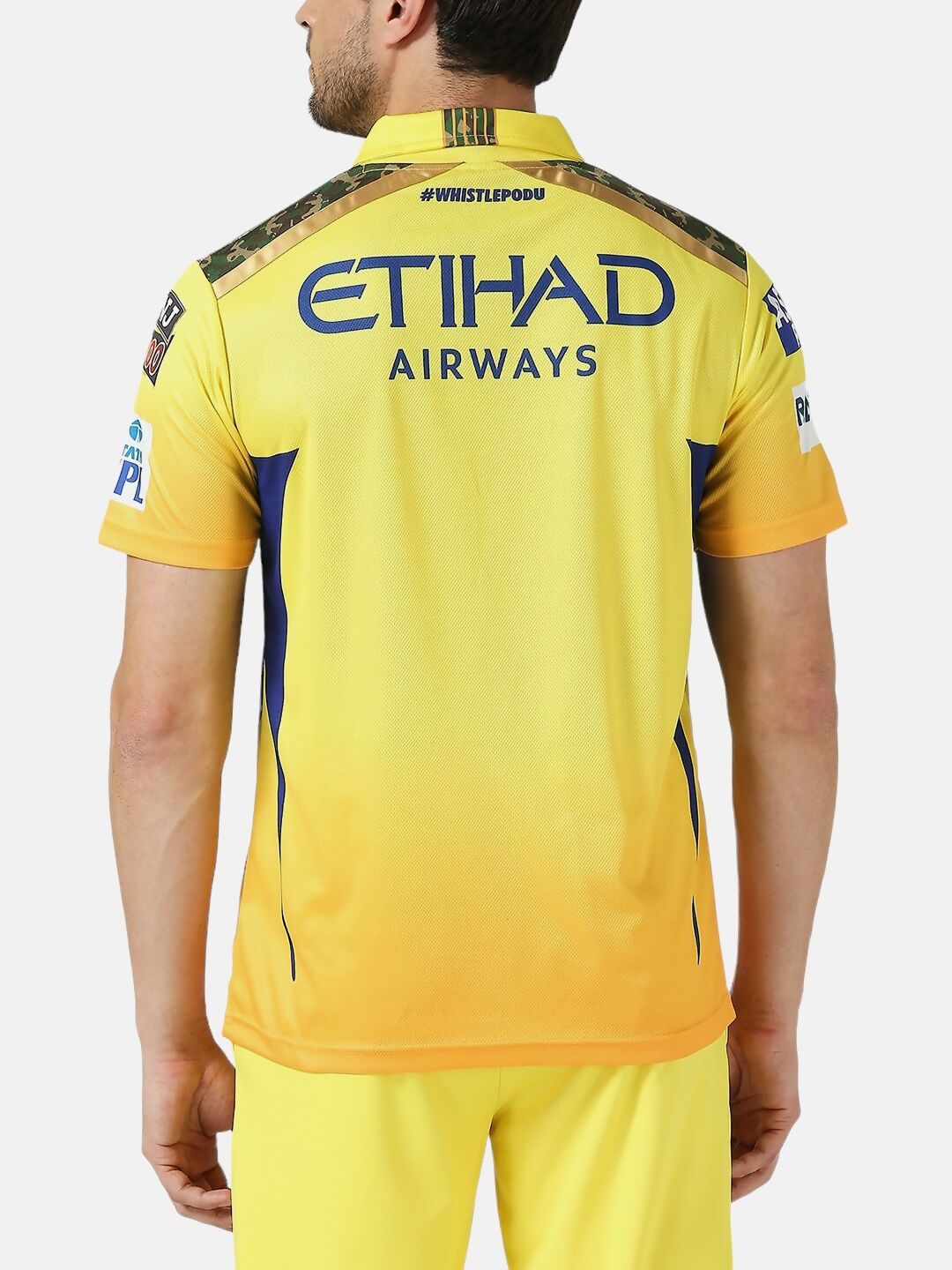 playR Men Printed Polo Collar Dri-FIT CSK Fan Jersey IPL, T20