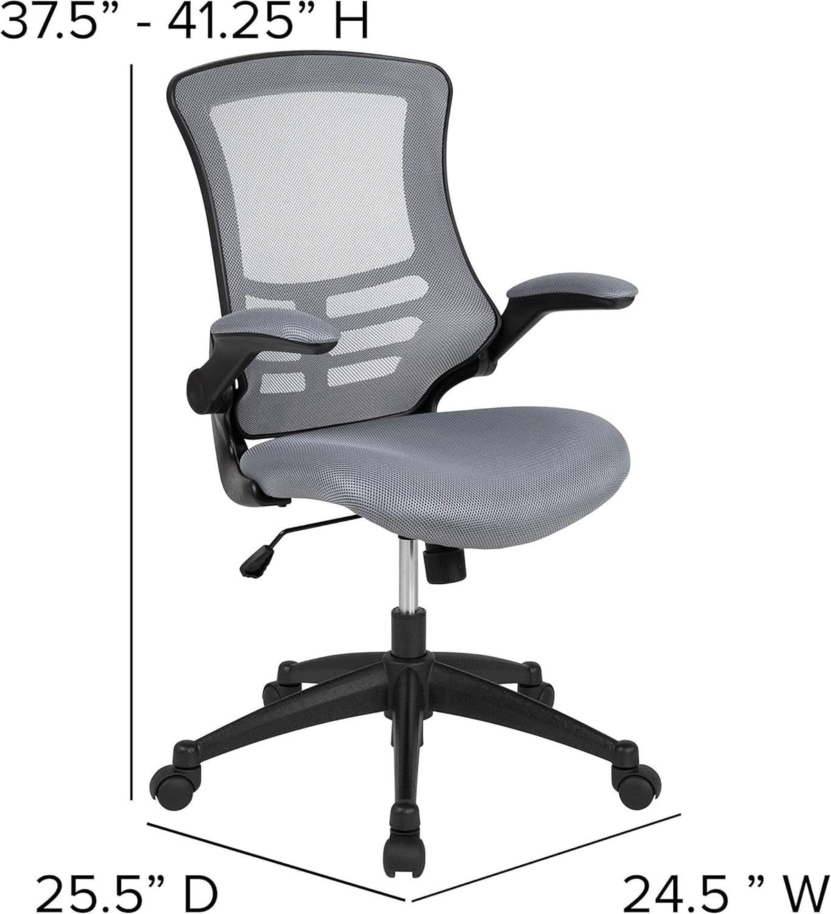 Kelista Dark Gray Mesh Mid Back Office Chair For Desk