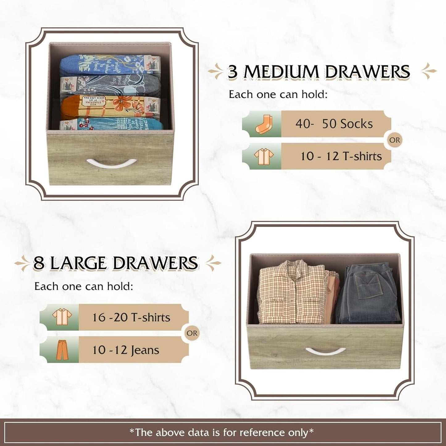 Tall Fabric Dresser Storage Tower 11 Drawer Greige Bedroom
