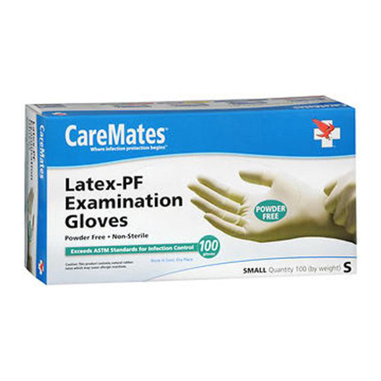 CareMates™ Latex Disposable Exam Gloves – Powder-Free, Small