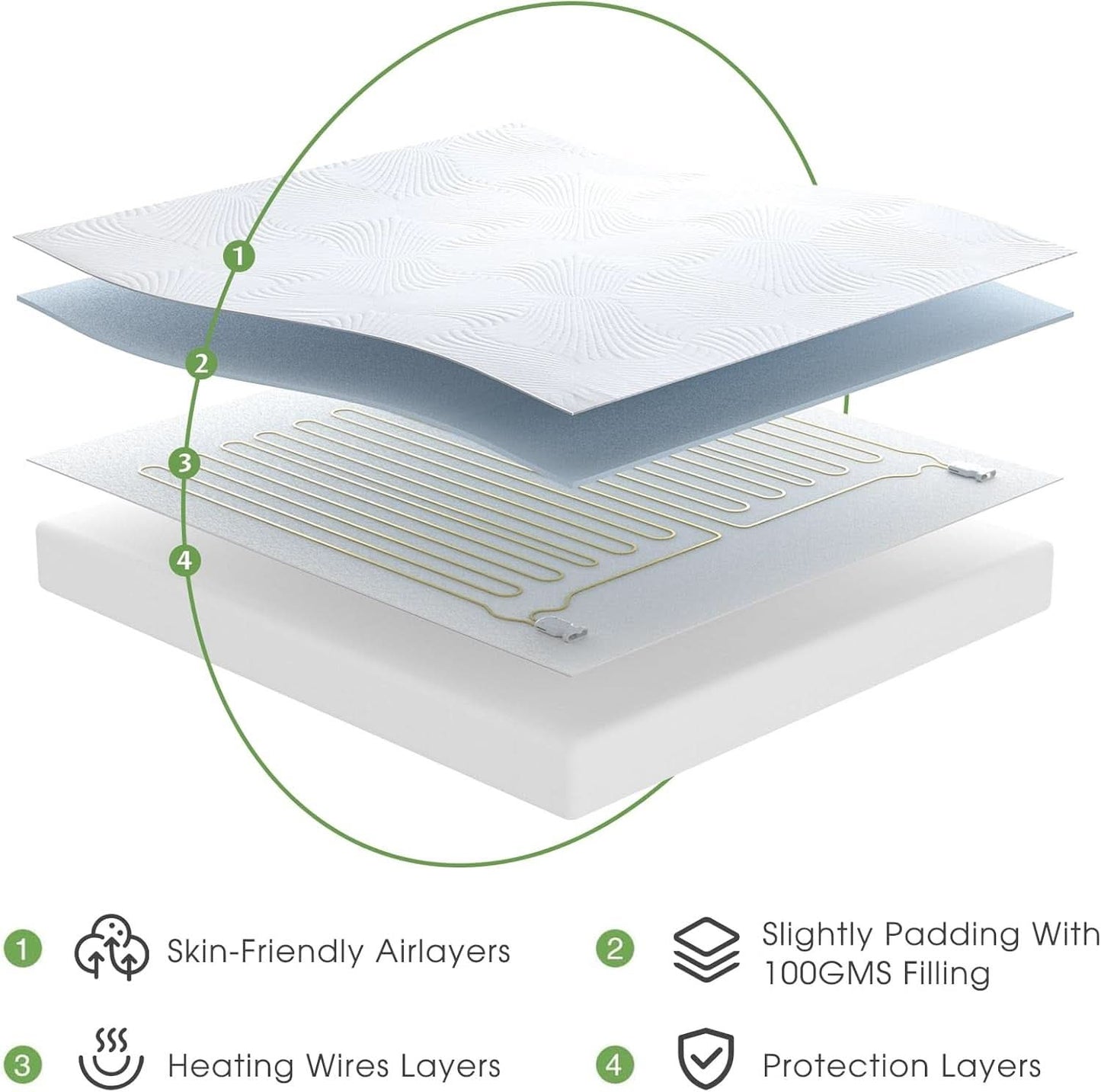 Queen Size Heated Mattress Pad with 10 Heat Settings