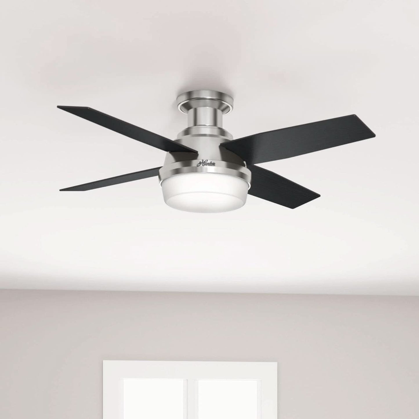 Fan Dempsey 44 Inch Brushed Nickel Ceiling Fan With LED