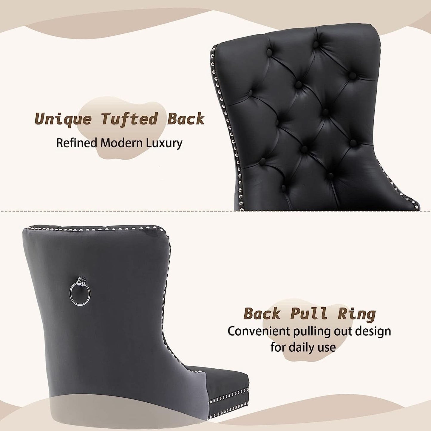 Tufted Velvet Dining Chairs Set of 4 With Acrylic Legs