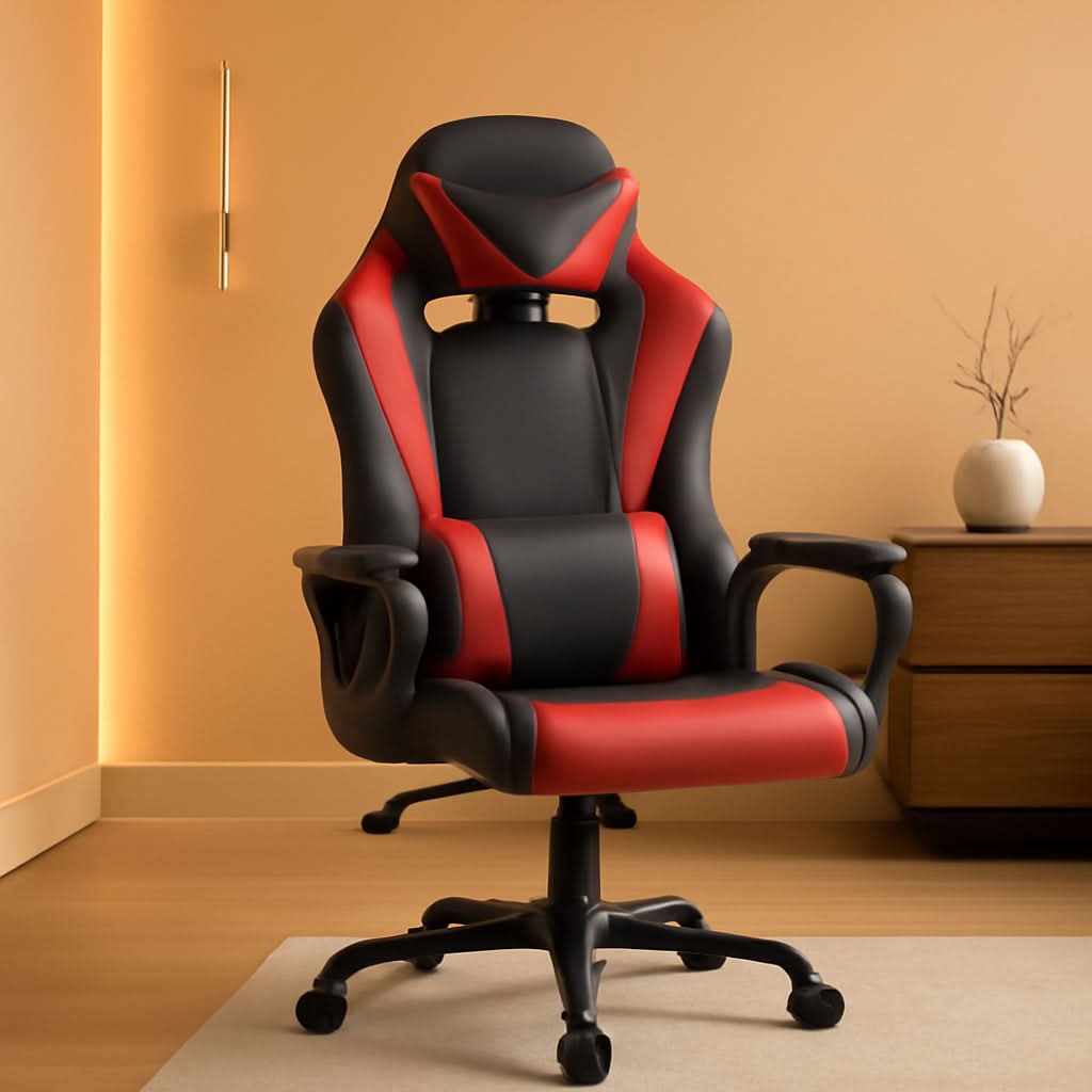 Gaming Chair With Ergonomic Adjustable Lumbar Support