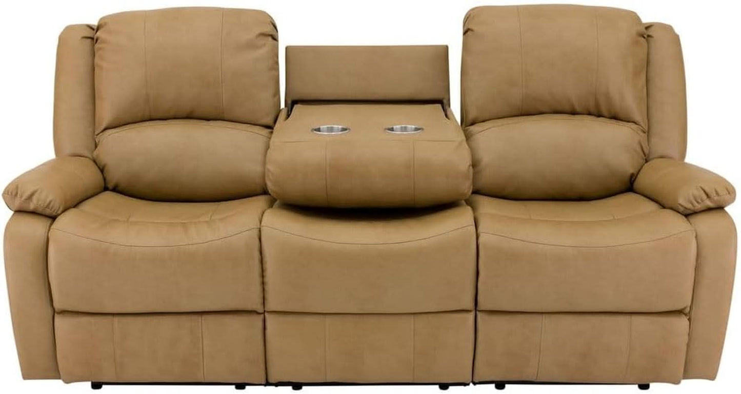 80 Inch RV Triple Recliner Sofa With Wall Hugger Console
