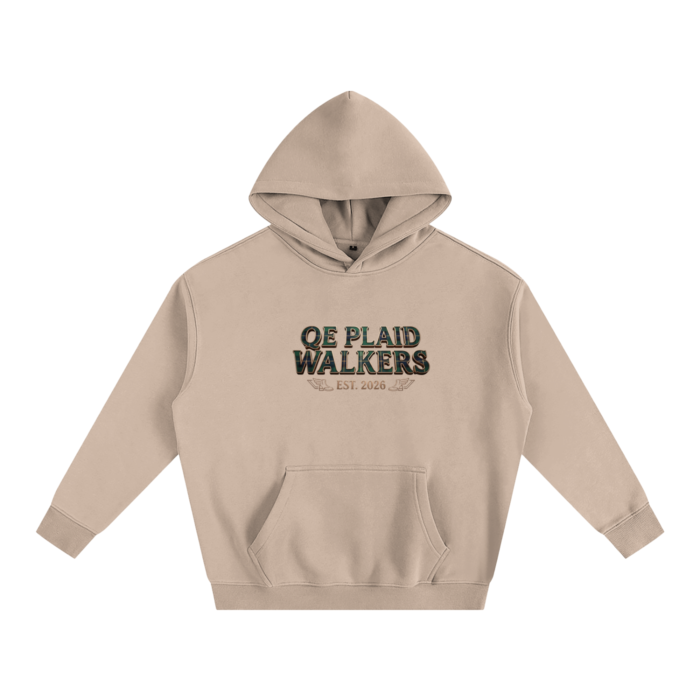 QE Plaid Walkers Oversize Fleeced Hoodie