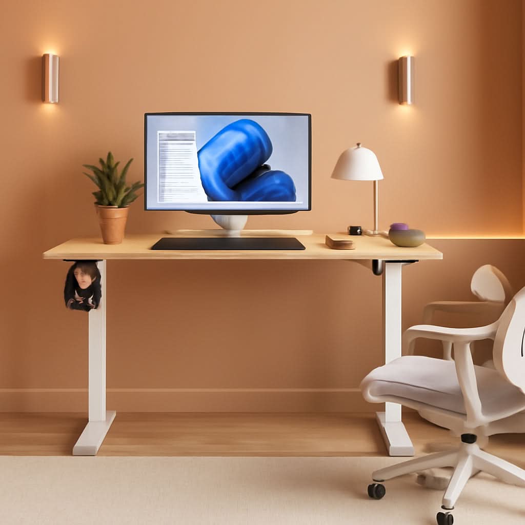 48 Inch Natural Electric Standing Desk With Memory Presets