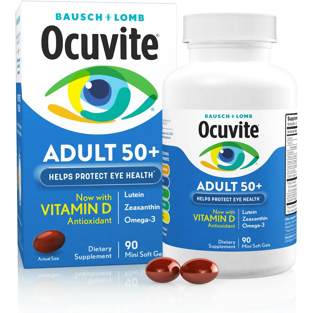 Ocuvite Adult 50+ Eye Health Formula – 90 Softgels (90 Day Supply)