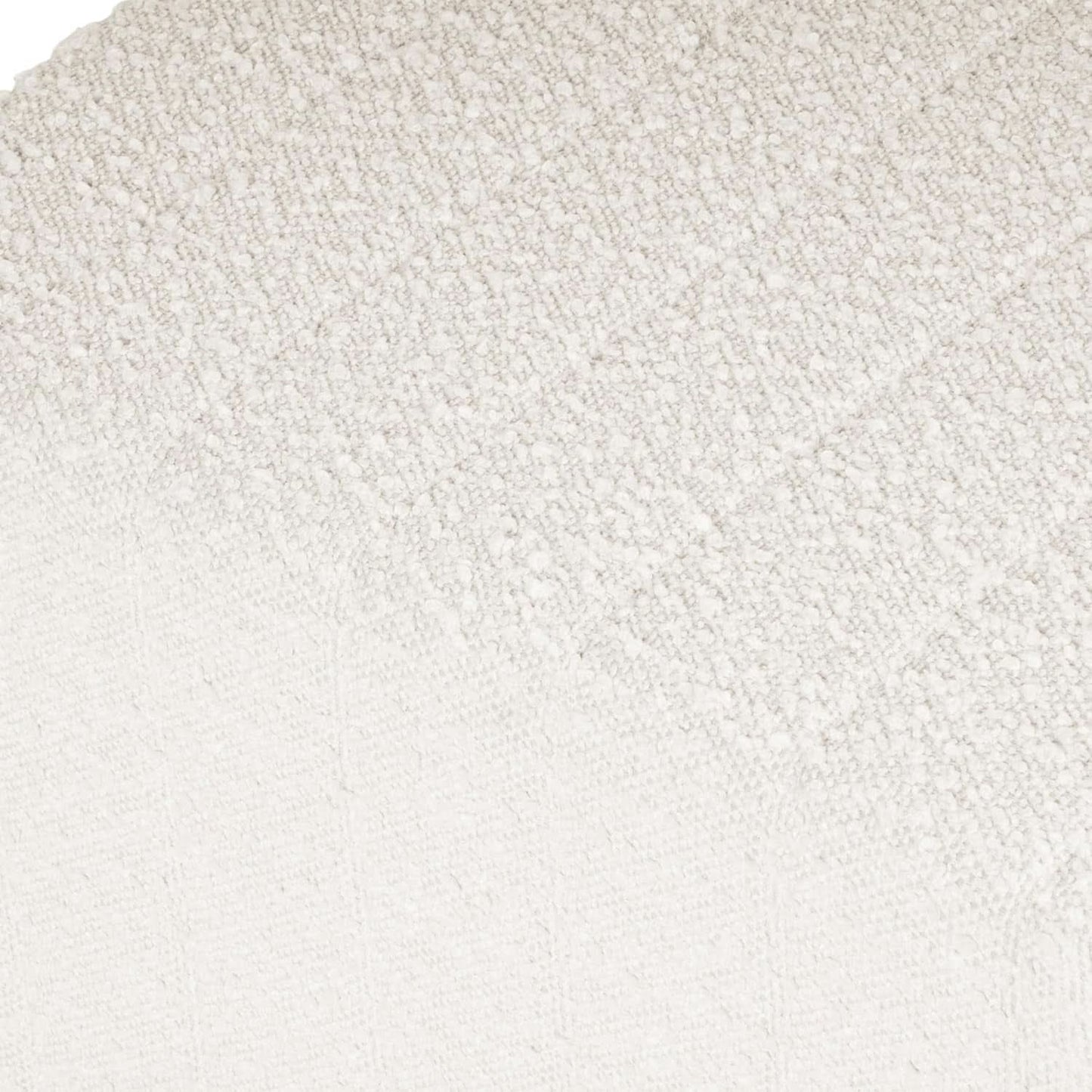 Cream Soft Boucle Upholstered Ottoman Footrest 18 Inches