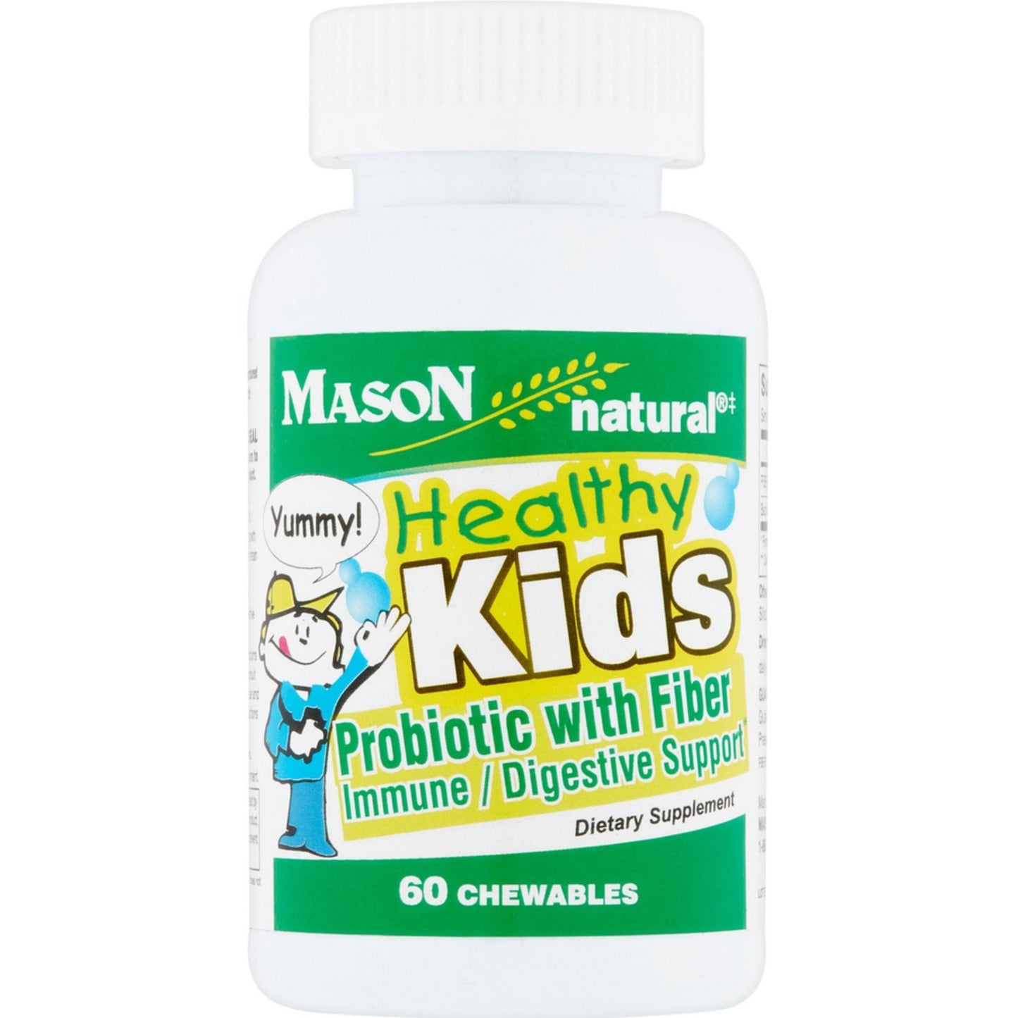 Mason Natural® Healthy Kids Probiotic with Fiber - Fruit Flavor (60 Chewables)