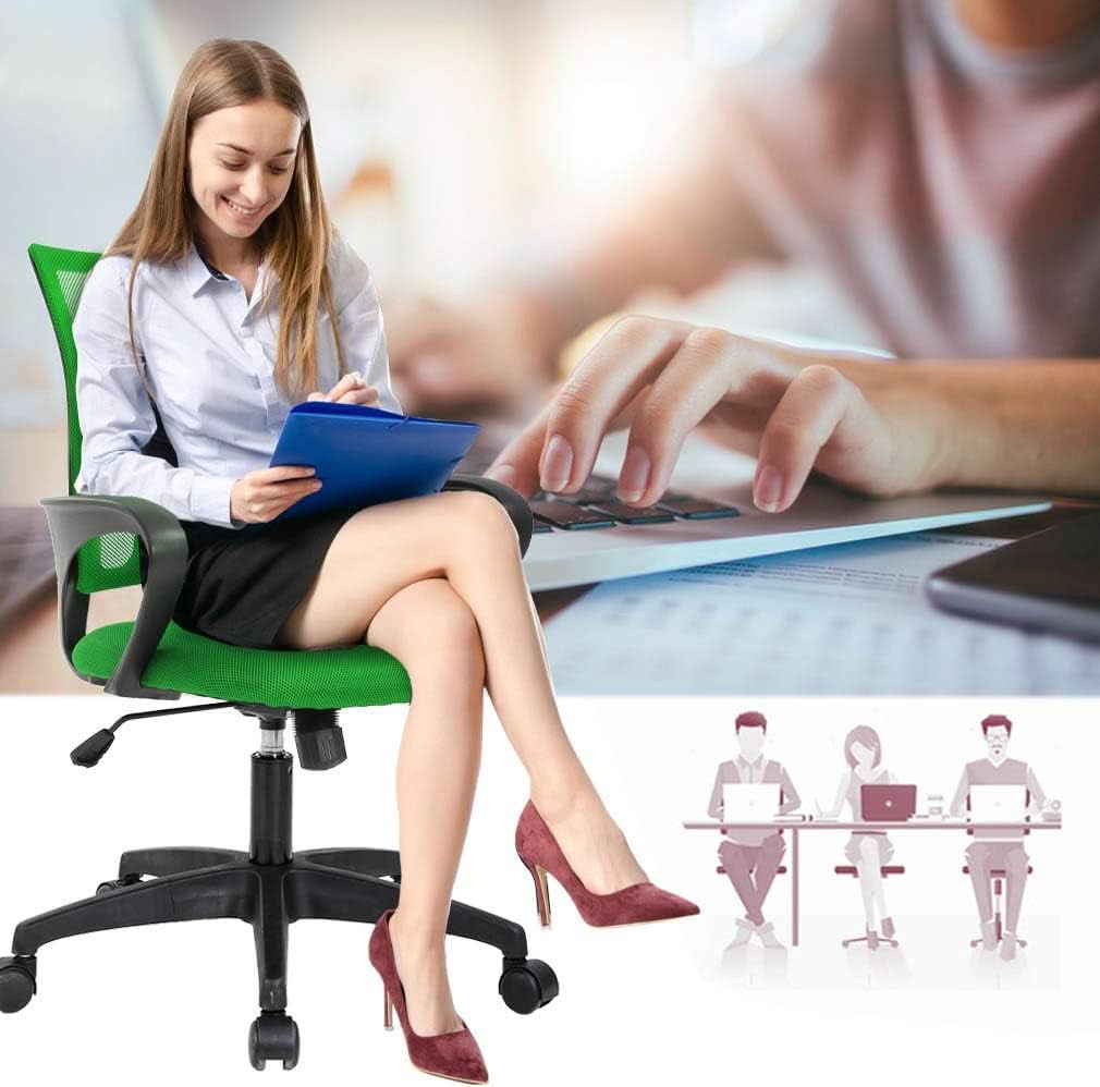 Ergonomic Green Mesh Office Chair With Lumbar Support