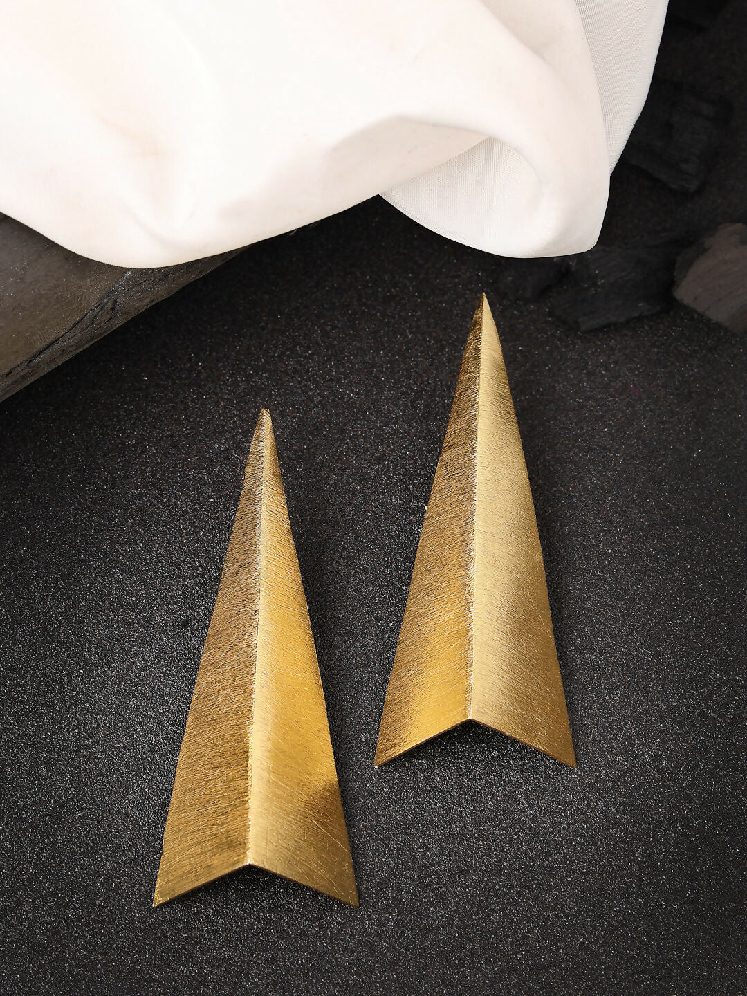 NVR Women Gold-Polished Geometric Shape Drop Earrings