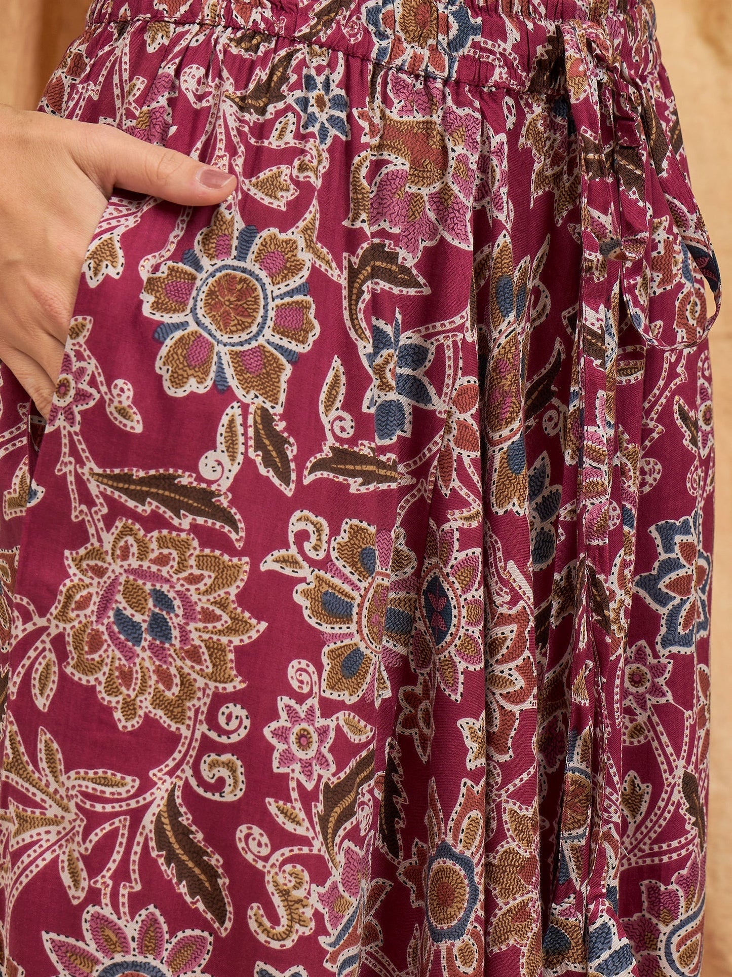 InWeave Burgundy Big Jaal Harem Pant