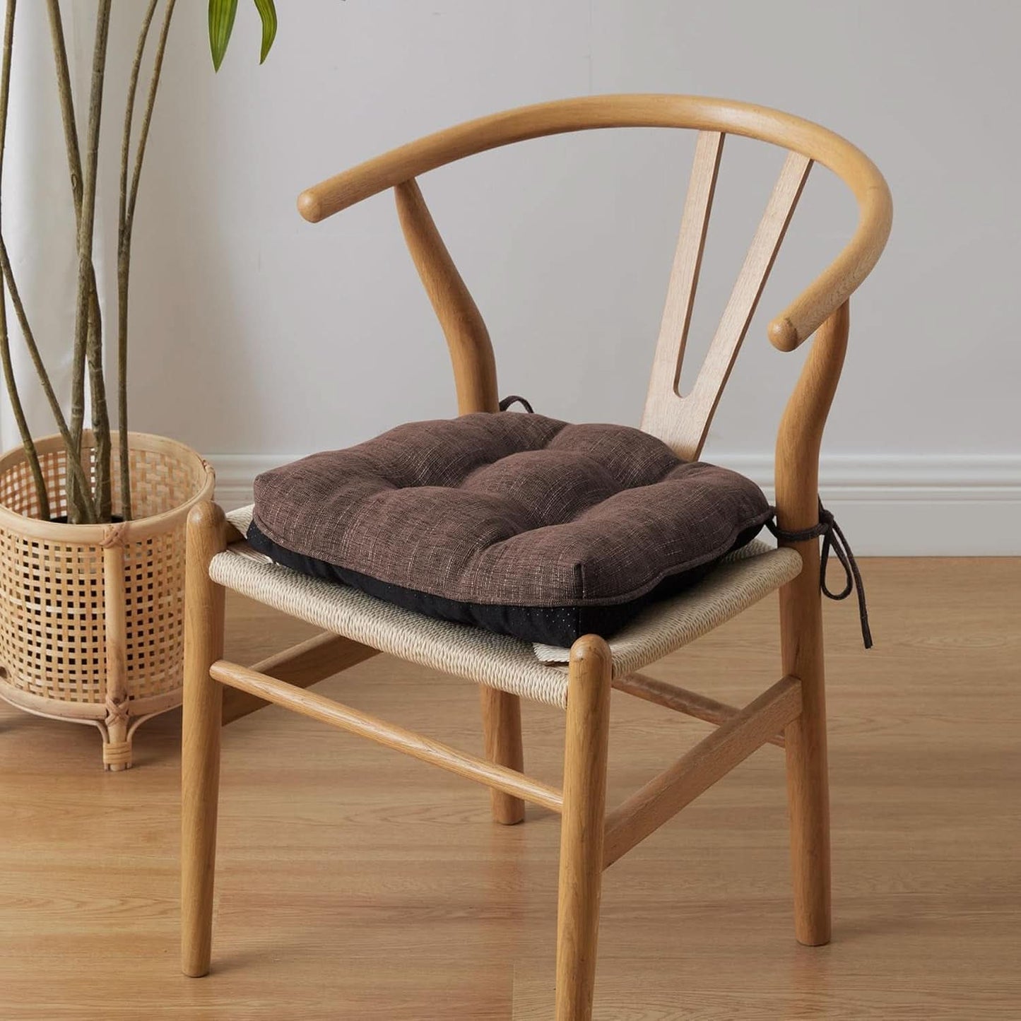 Tufted Memory Foam Dining Chair Cushions Set Of 4 Brown