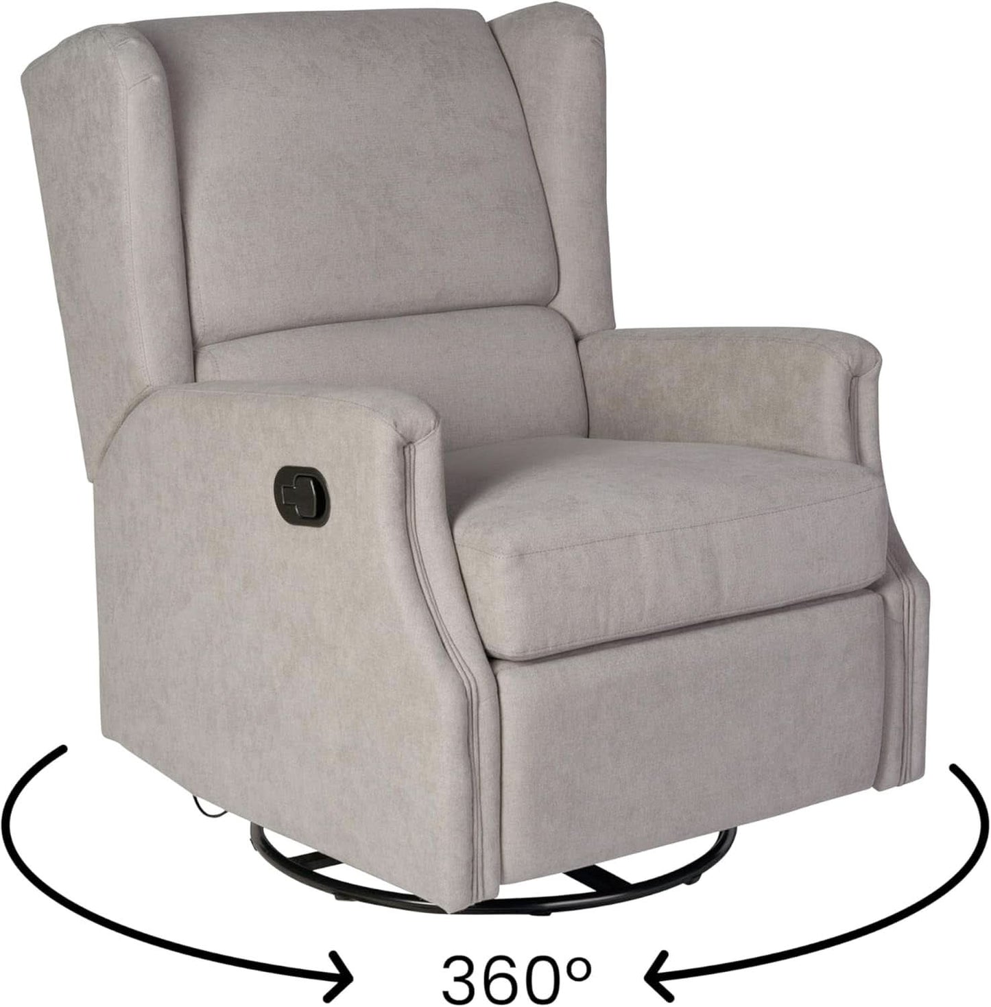 Omma Swivel Glider Rocking Recliner 360 Degree Swivel Light Gray
