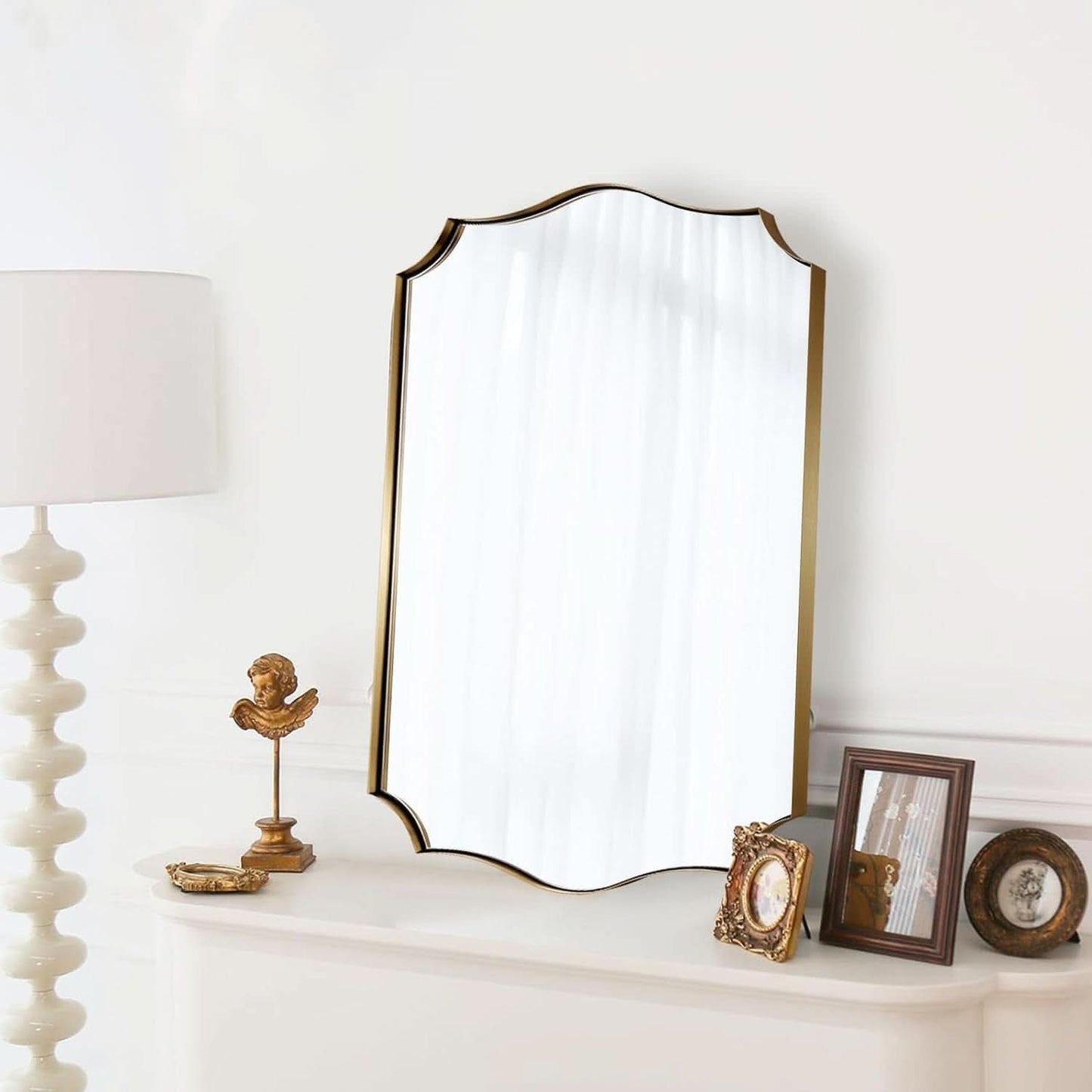 Stainless Steel Wall Mount Vanity Mirror 22x30 Asymmetrical Frame
