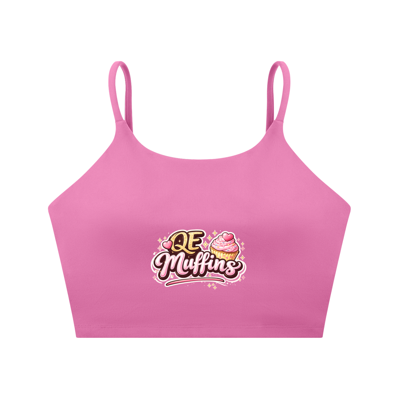QE Muffins Spaghetti Strap Yoga Sports Bra