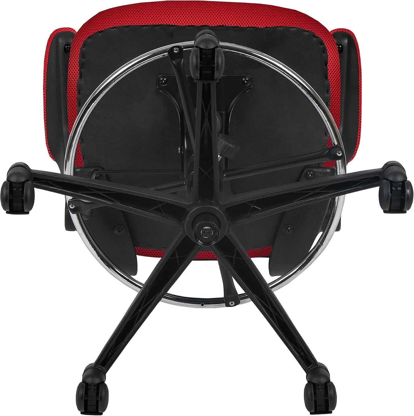 Kelista Red Mid Back Swivel Office Chair With Flip Armrests