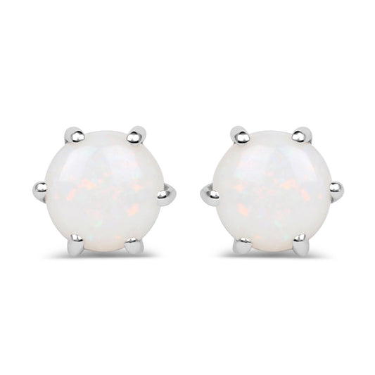 0.74 Carat Genuine Opal .925 Sterling Silver Earrings
