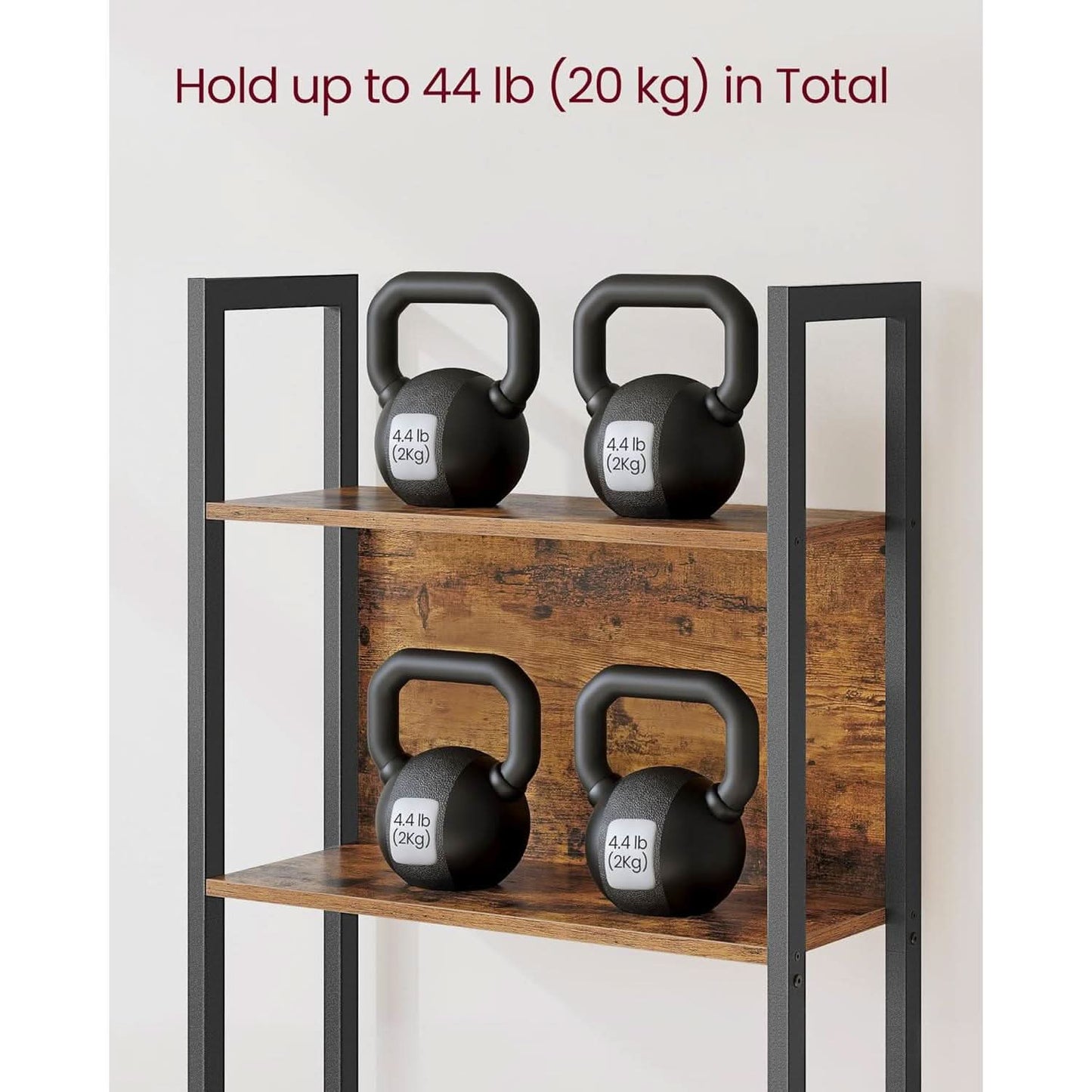 Industrial 65 Inch High Bookshelf With Steel Frame