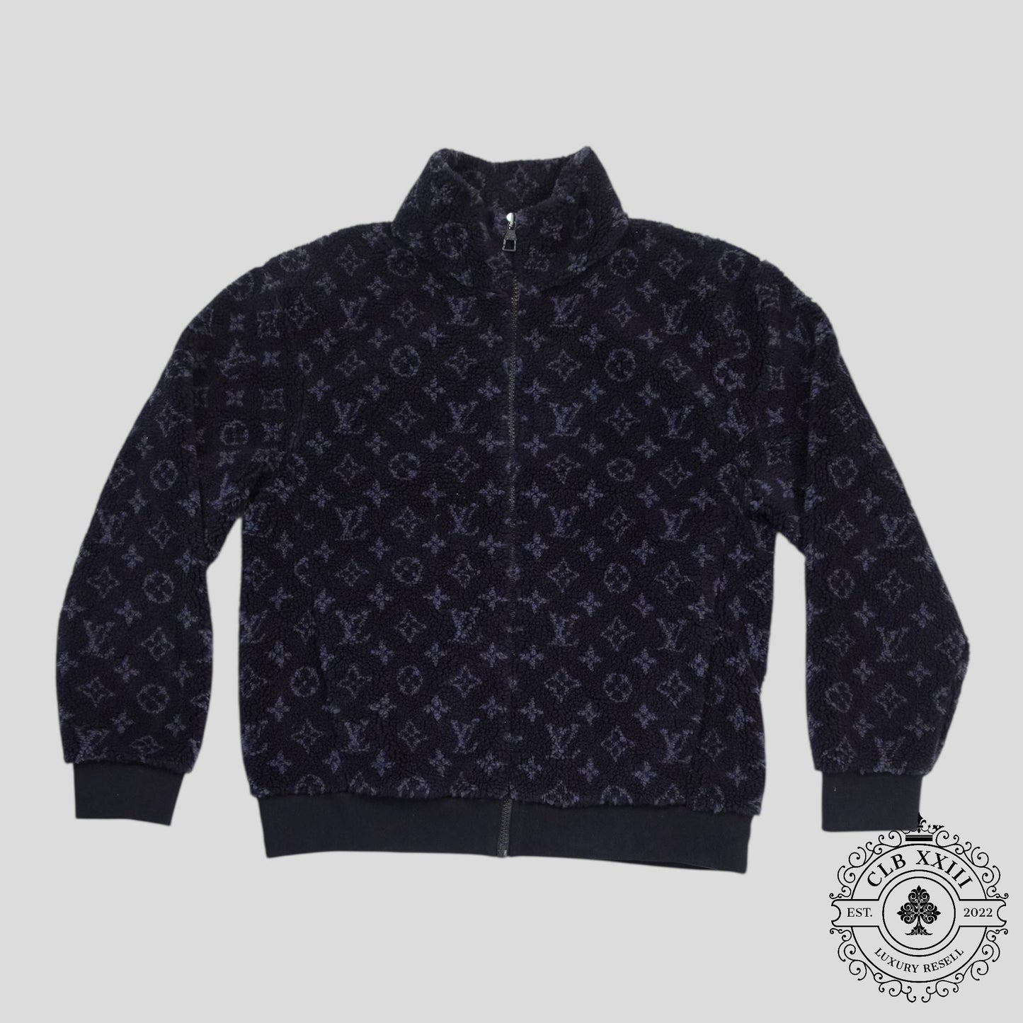 Louis Vuitton Monogram Fleece Jacket in Navy Blue