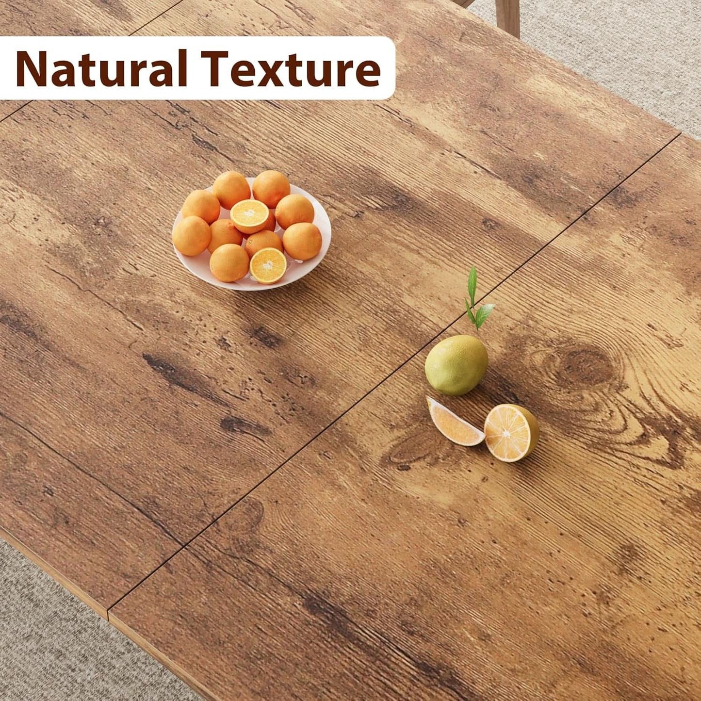 Industrial Wood Dining Table 78.7 Inches Long Brown Finish