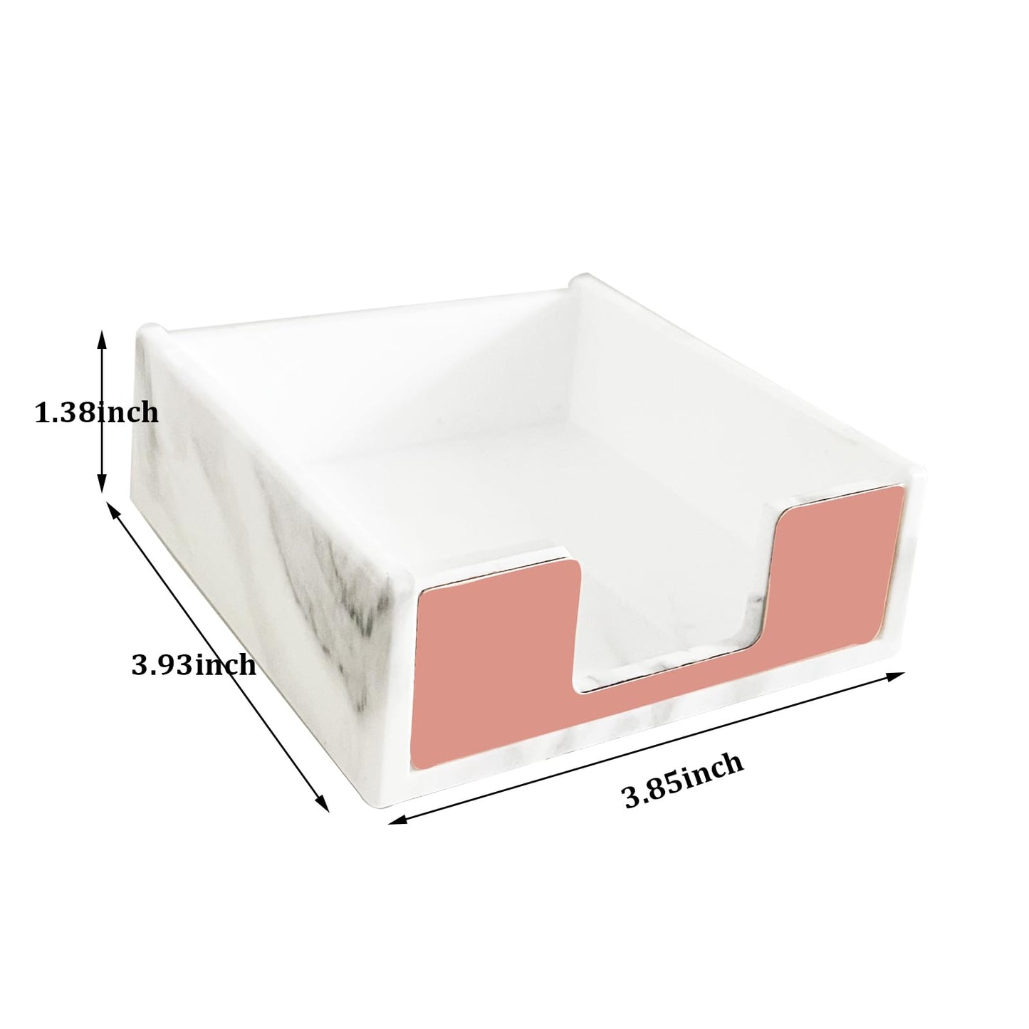 Supfoxer Marble White Metal Sticky Notes Holder for 3x3 Adhesive Notepads