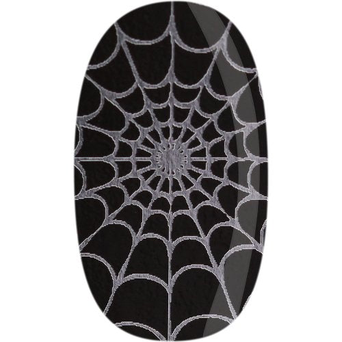 Skinz Nail Decals 24 Count Black with Silver SpiderWebs