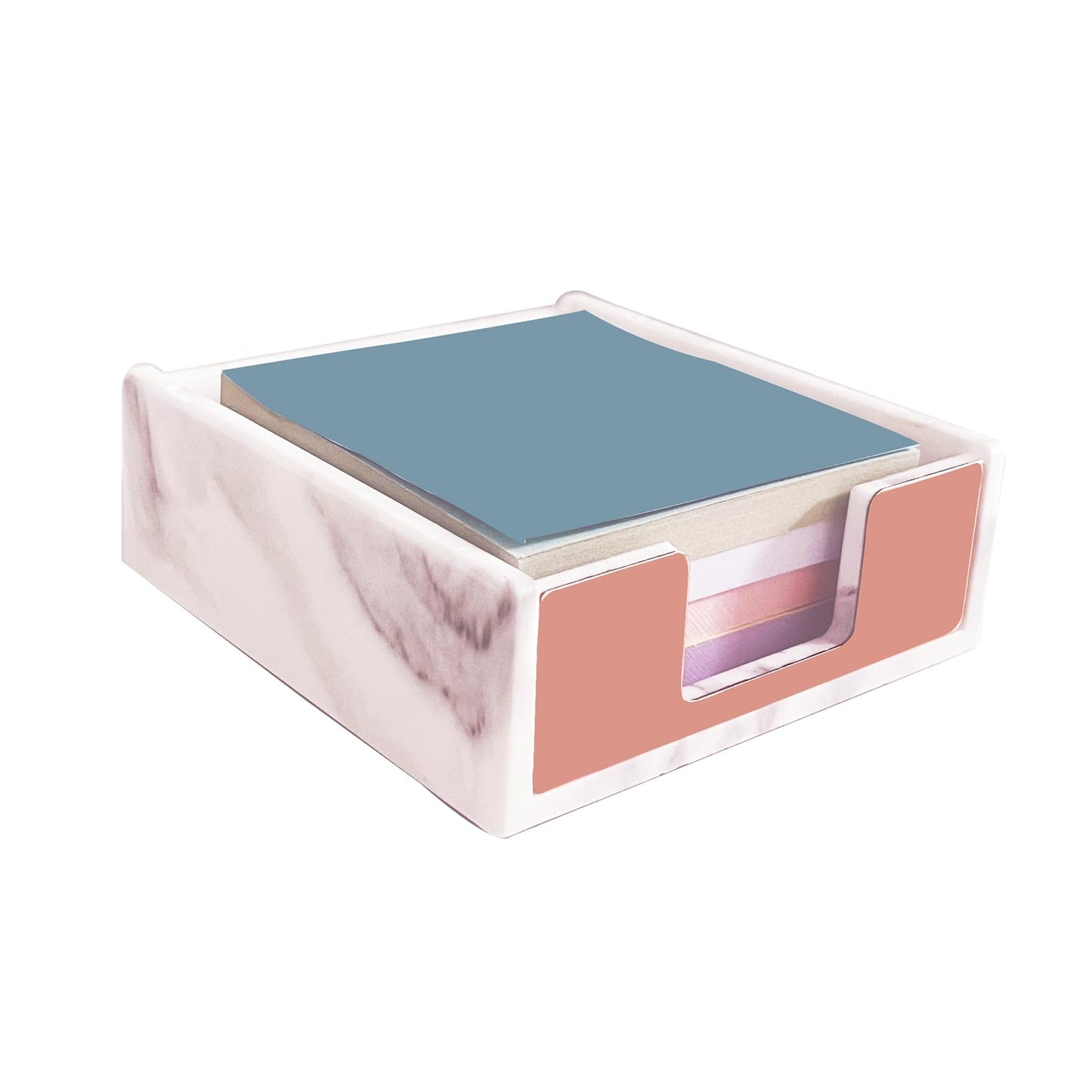 Supfoxer Marble White Metal Sticky Notes Holder for 3x3 Adhesive Notepads