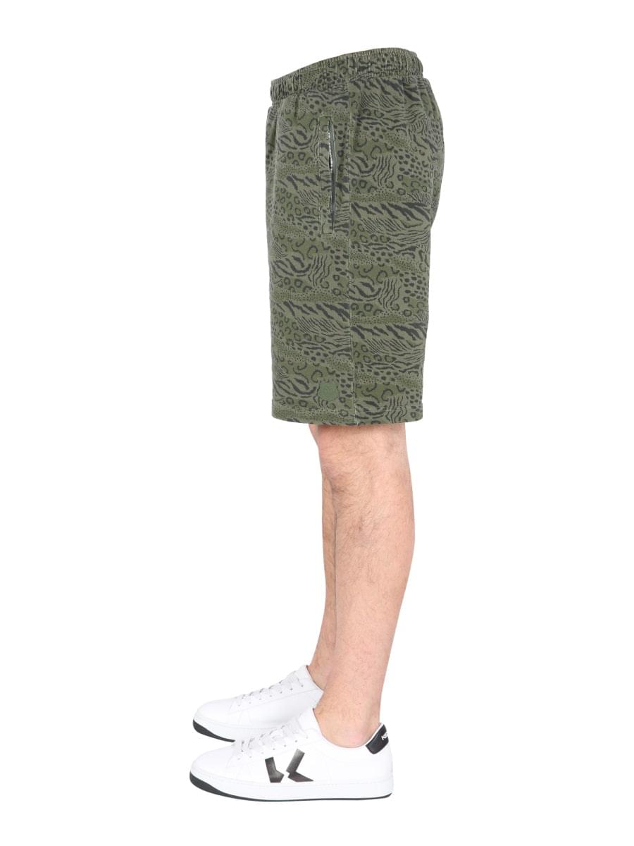 Kenzo Men Bermuda With Animal Print