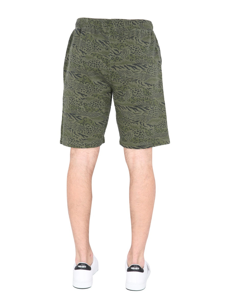 Kenzo Men Bermuda With Animal Print