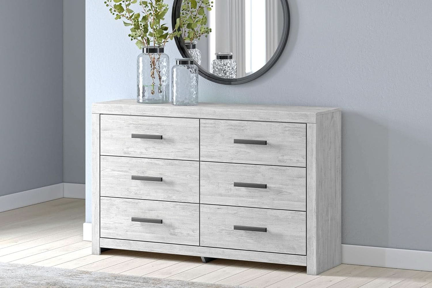 Cayboni Vintage 6 Drawer Dresser With Safety Stop White