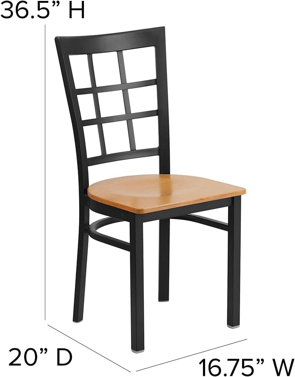 Hercules Series Black Metal Restaurant Chair With Wood Seat