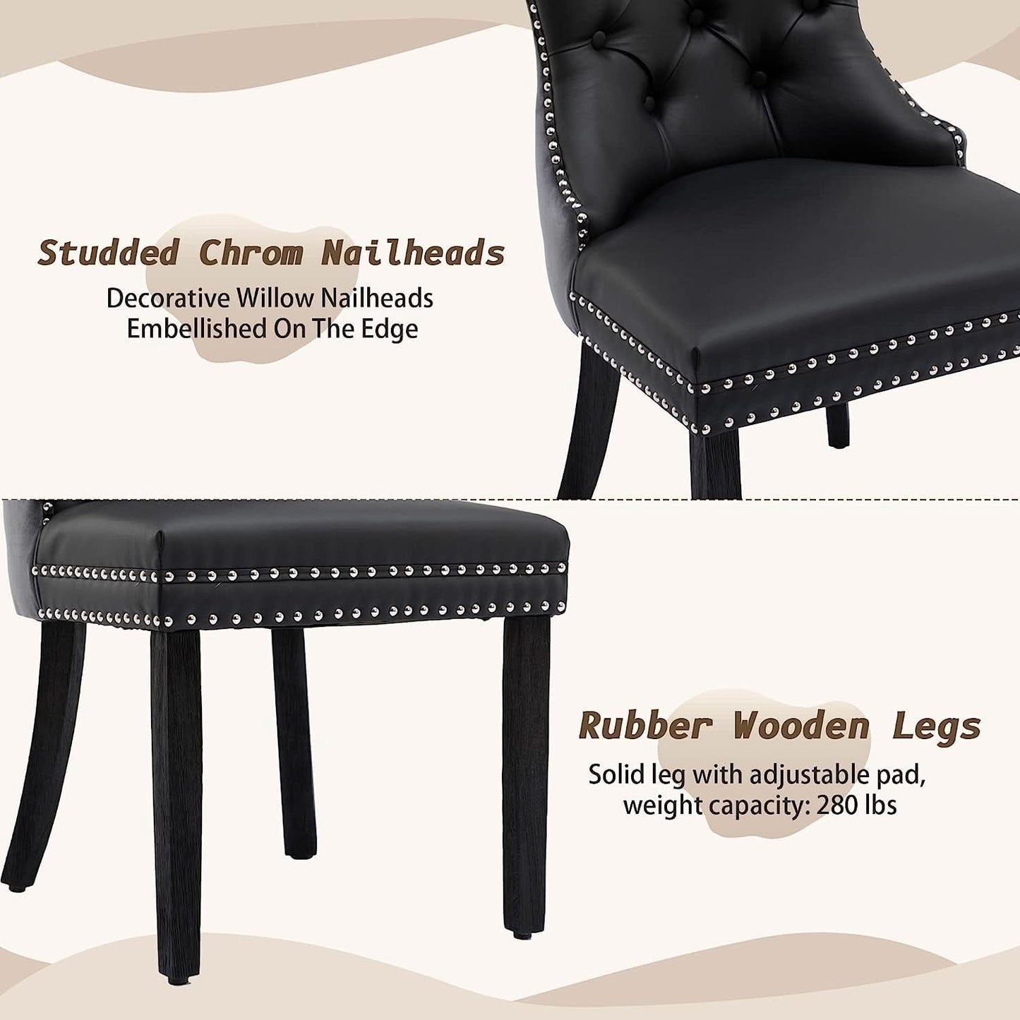 Tufted Velvet Dining Chairs Set of 4 With Acrylic Legs