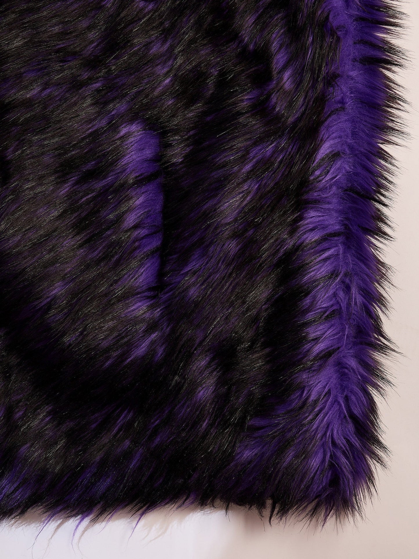 InWeave Purple Black Faux Fur Cape