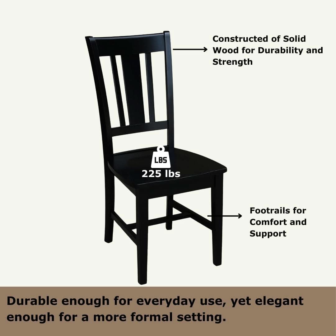 San Remo Splatback Dining Chairs Set Of Two, Black