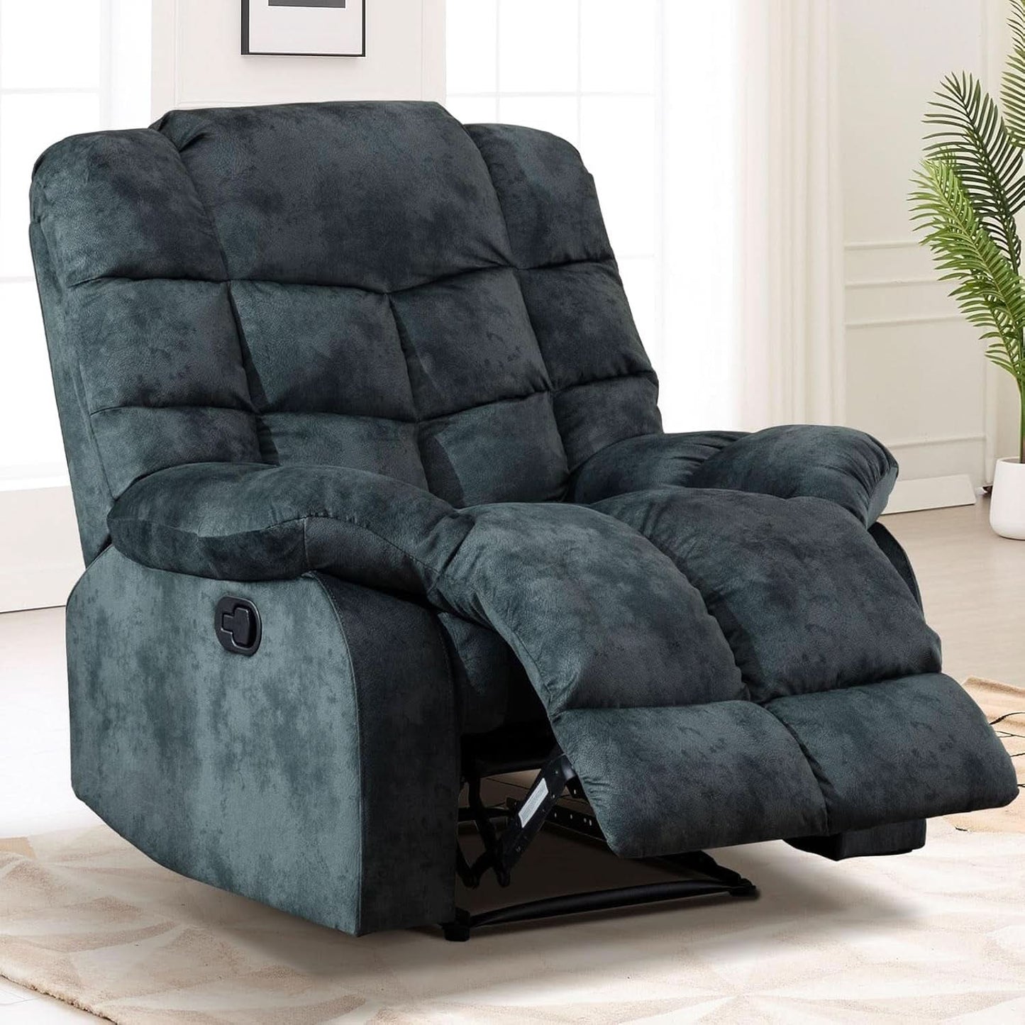 Grey Manual Reclining Living Room Set With One Seat Recliner And 3 Seat Sofa