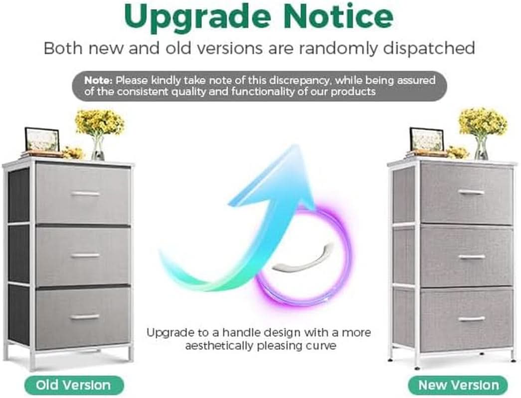 Light Grey Dresser With 3 Drawers For Bedroom Nightstand