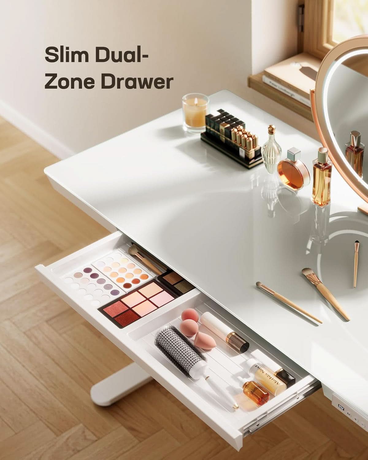 Glass Standing Desk 48x24 Height Adjustable For Home Office