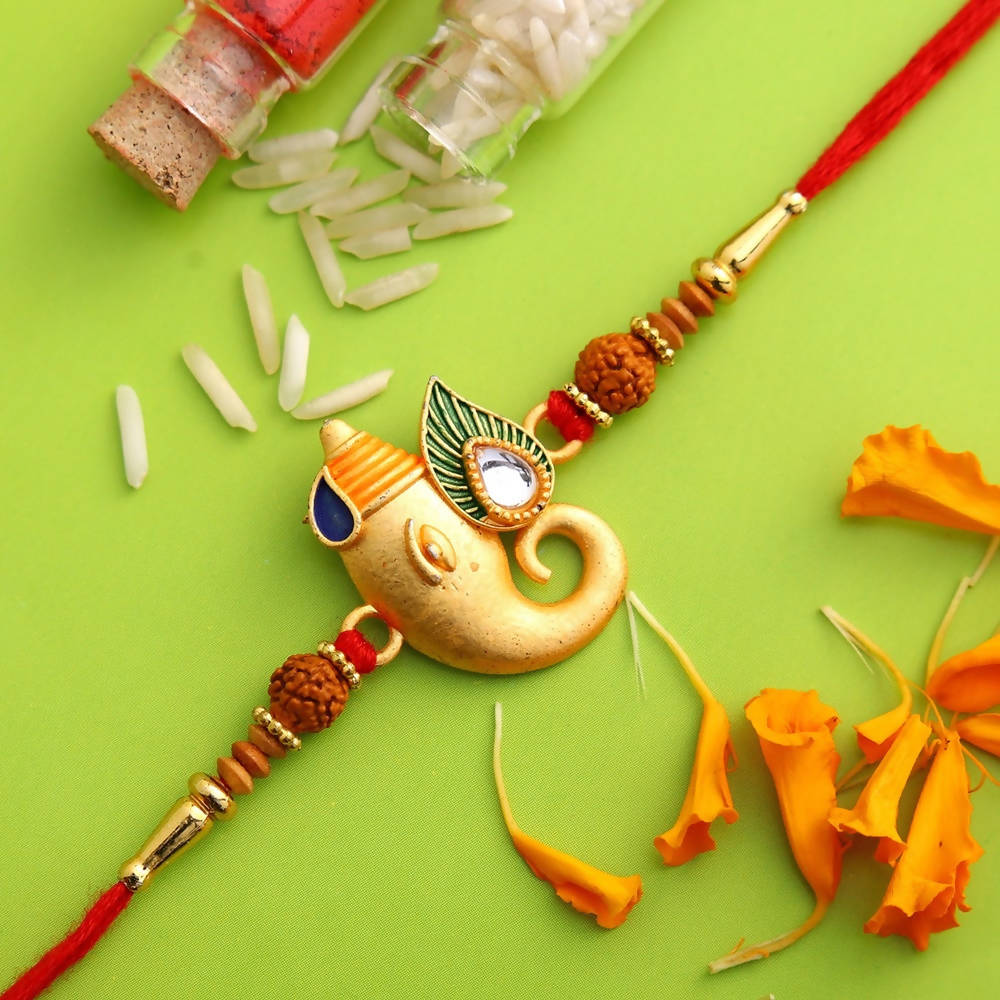 Spiritual Lord Ganesha Rakhi & Healthy Almonds