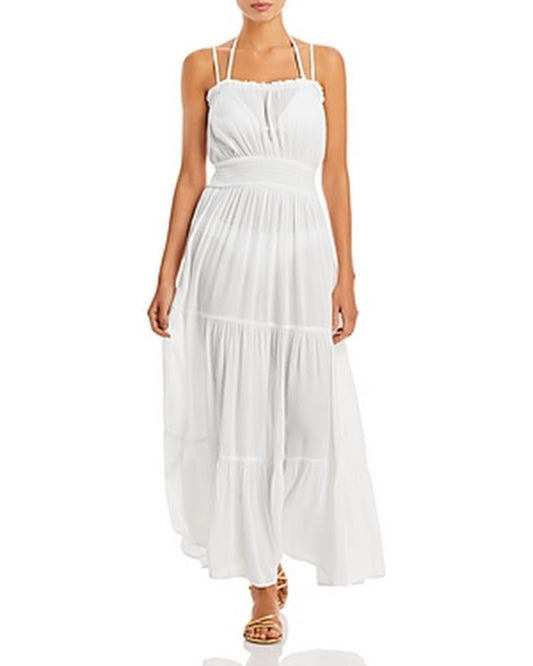 Aqua Swim Tiered Cover-up Maxi Dress