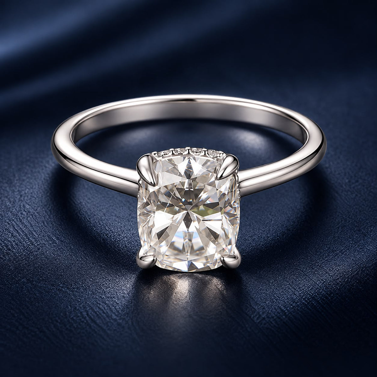 925 Sterling Silver White Gold Plated 3ct Moissanite Size 6 Ring for Women